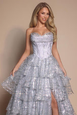 Portia and Scarlett Sparkly Strapless Corset Prom Dress PS26099