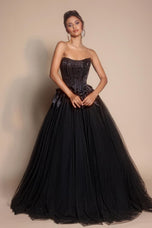 Portia and Scarlett Corset Ballgown Prom Dress with Bows PS26102