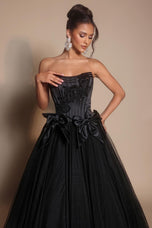 Portia and Scarlett Corset Ballgown Prom Dress with Bows PS26102
