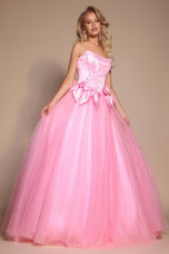 Portia and Scarlett Corset Ballgown Prom Dress with Bows PS26102
