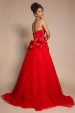 Portia and Scarlett Corset Ballgown Prom Dress with Bows PS26102