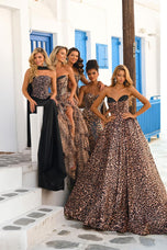 Portia & Scarlett Leopard Print Mermaid Prom Dress PS26023