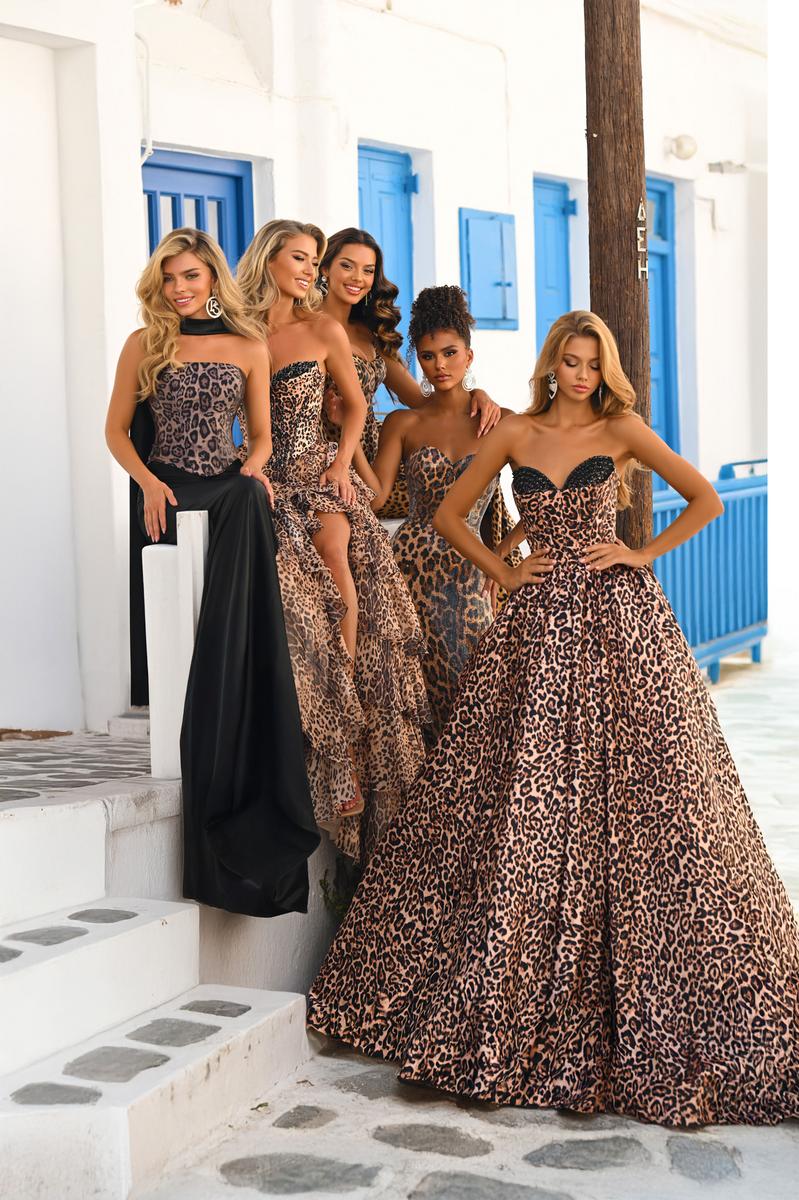 Portia & Scarlett Leopard Print Mermaid Prom Dress PS26023