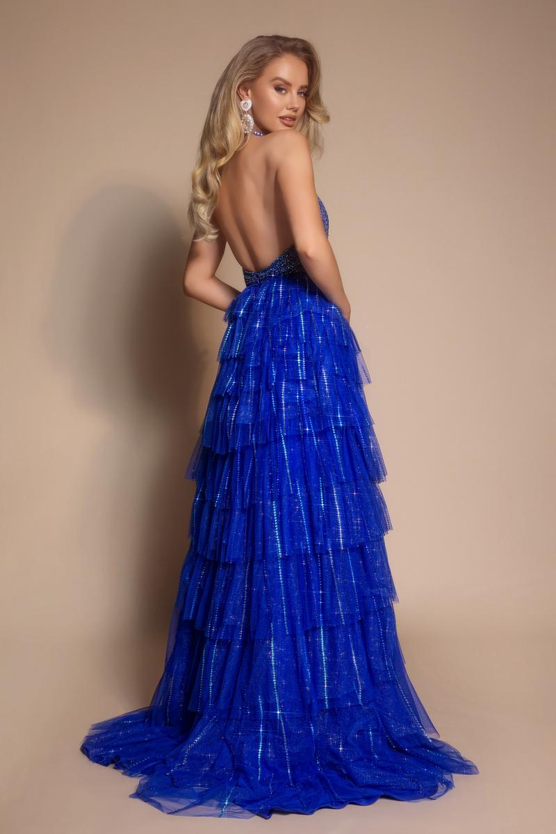 Portia and Scarlett Plunging Halter Top Prom Dress PS26117