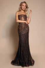 Portia and Scarlett Strapless Rhinestone Prom Dress PS26130