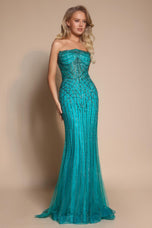 Portia and Scarlett Strapless Rhinestone Prom Dress PS26130
