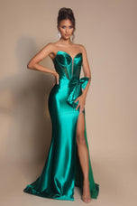 Portia and Scarlett Strapless Satin Corset Prom Dress PS26136