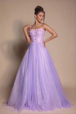 Portia and Scarlett 3D Floral Sparkle Tulle Ballgown Prom Dress PS26146
