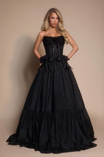 Portia and Scarlett Strapless Bow Prom Dress PS26148