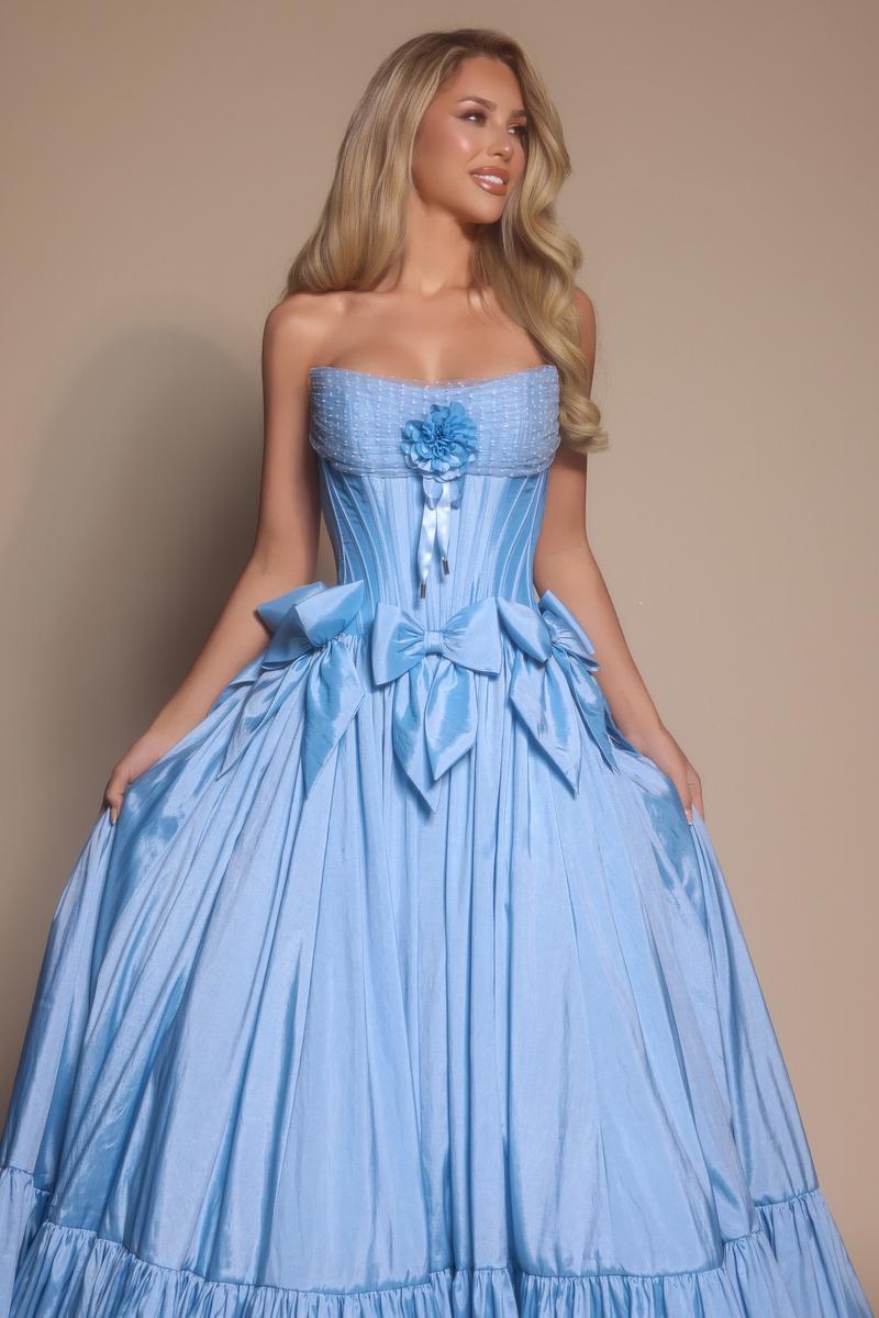 Portia and Scarlett Strapless Bow Prom Dress PS26148