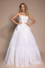 Portia and Scarlett Strapless Bow Prom Dress PS26148