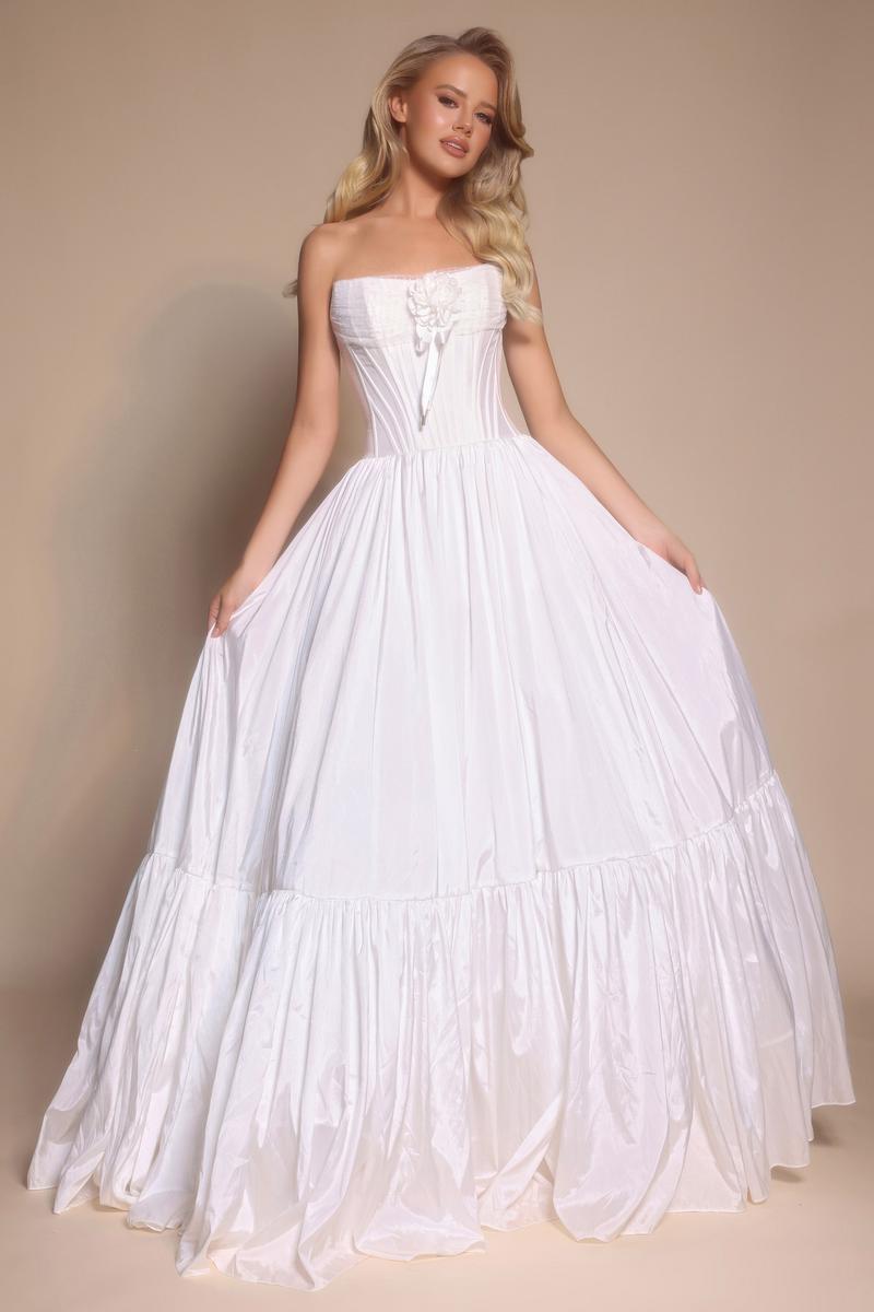 Portia and Scarlett Strapless Bow Prom Dress PS26148