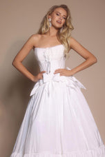 Portia and Scarlett Strapless Bow Prom Dress PS26148