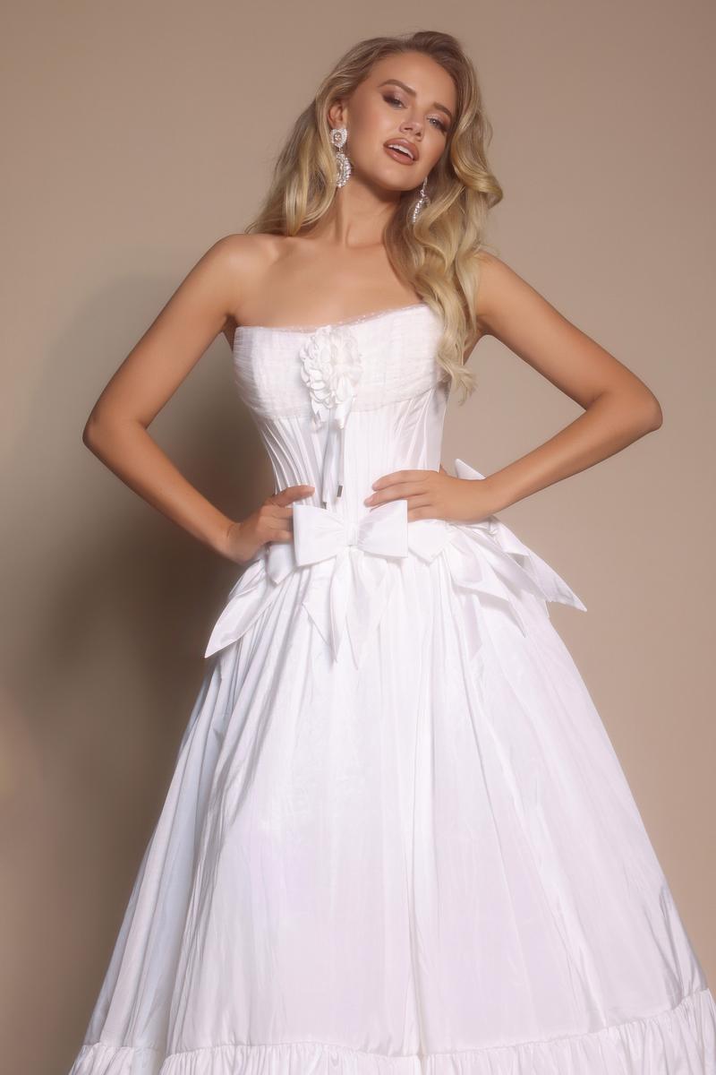Portia and Scarlett Strapless Bow Prom Dress PS26148