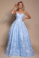 Portia and Scarlett 3D Floral Basque Waist Ballgown Prom Dress PS26149