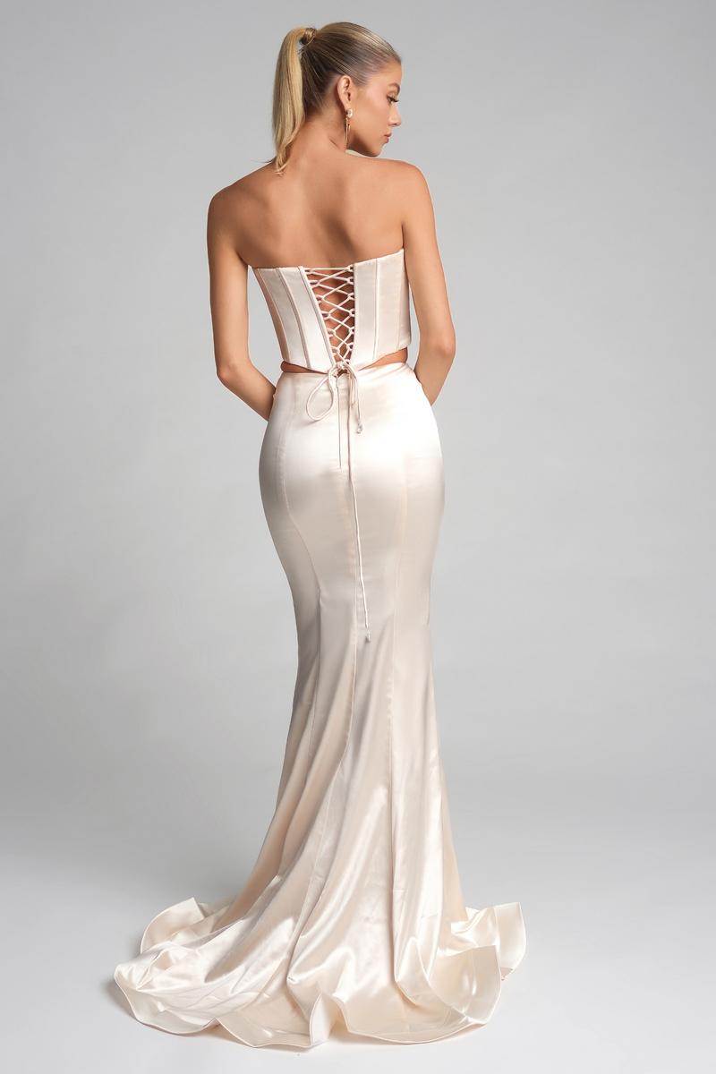Portia & Scarlett Two Piece Satin Corset Prom Dress PS26170 Leopard / 8