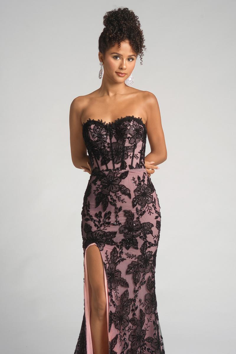 Portia and Scarlett Strapless Lace Corset Prom Dress PS26175