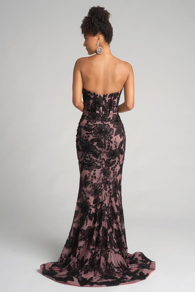 Portia and Scarlett Strapless Lace Corset Prom Dress PS26175