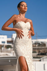 Portia and Scarlett Strapless Lace Corset Prom Dress PS26175