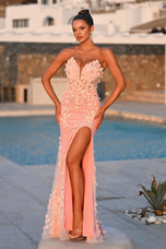 Portia and Scarlett Strapless 3D Floral Embellished Prom Dress PS26176