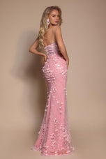 Portia and Scarlett Strapless 3D Floral Embellished Prom Dress PS26176