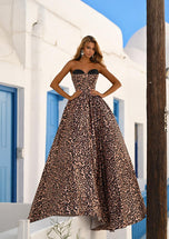 Portia & Scarlett Leopard Print Strapless Ballgown PS26188