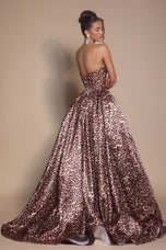 Portia & Scarlett Leopard Print Strapless Ballgown PS26188