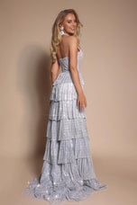 Portia and Scarlett Sparkly A-line Halter Top Prom Dress PS26198