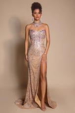 Portia and Scarlett Strapless Sparkly Prom Dress with Matching Choker PS26199
