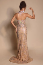 Portia and Scarlett Strapless Sparkly Prom Dress with Matching Choker PS26199