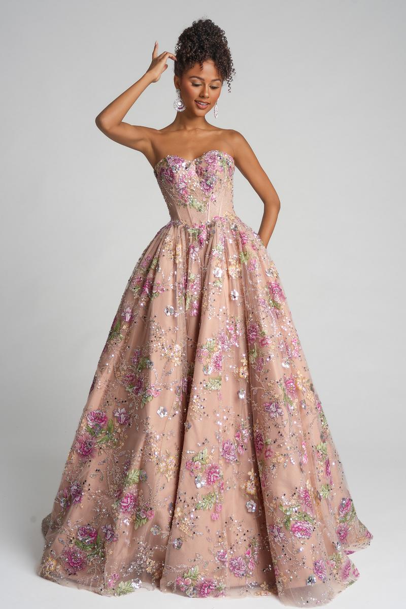 Portia and Scarlett Floral Ball Gown PS26215