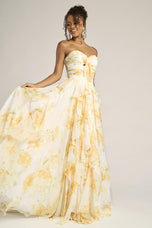 Portia & Scarlett A-Line Floral Print Prom Dress PS26254