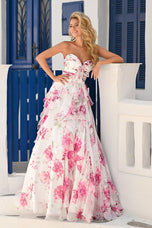 Portia & Scarlett A-Line Floral Print Prom Dress PS26254