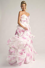 Portia & Scarlett A-Line Floral Print Prom Dress PS26254