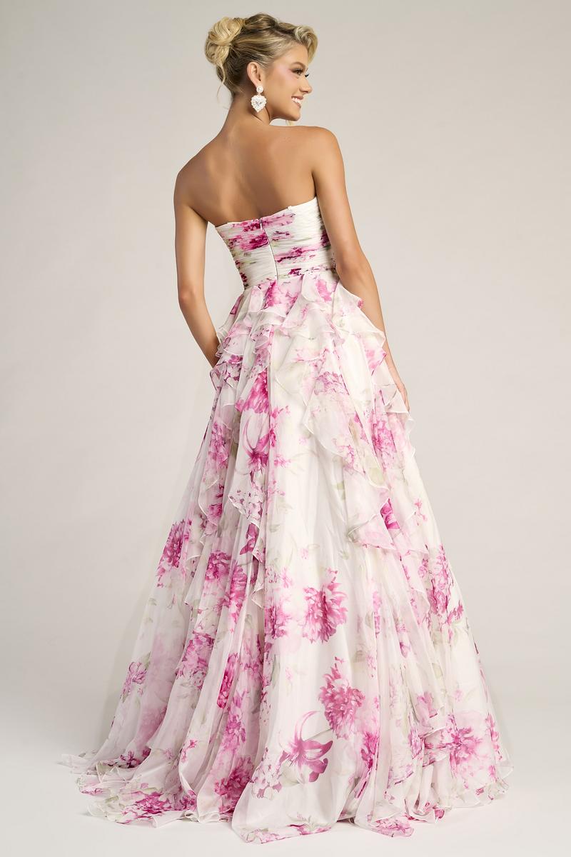 Portia & Scarlett A-Line Floral Print Prom Dress PS26254