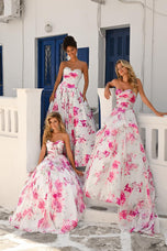 Portia & Scarlett A-Line Floral Print Prom Dress PS26254