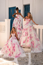 Portia and Scarlett Strapless Floral Ball Gown Prom Dress PS26083