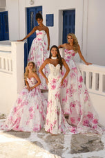 Portia and Scarlett Floral Print Prom Dress PS26299