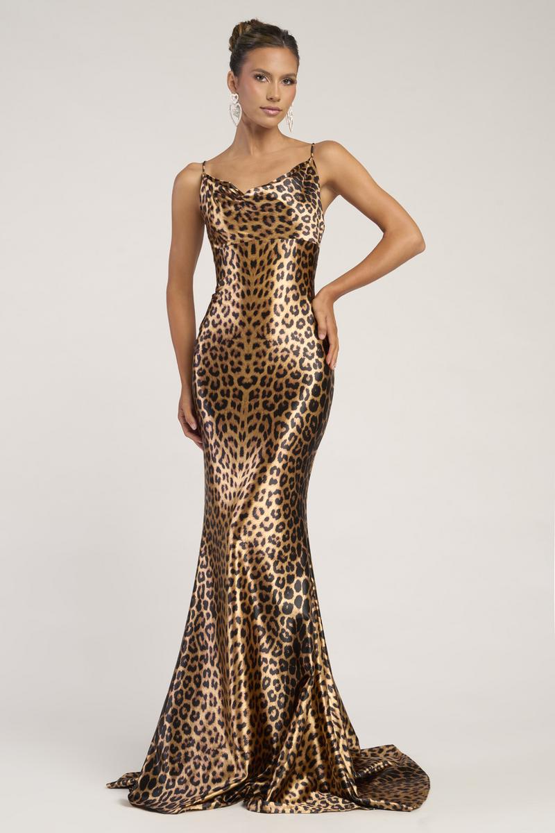 Portia & Scarlett Leopard Fitted Prom Dress PS26257