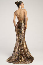 Portia & Scarlett Leopard Fitted Prom Dress PS26257