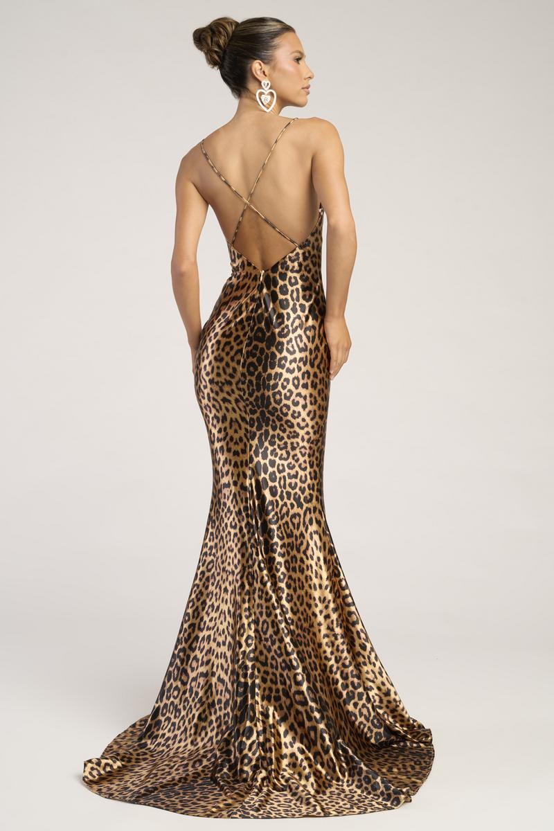 Portia & Scarlett Leopard Fitted Prom Dress PS26257