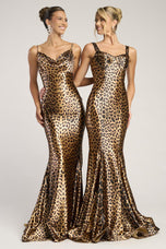 Portia & Scarlett Leopard Print Mermaid Prom Dress PS26023