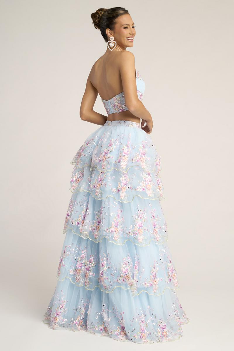 Portia & Scarlett Two Piece Ruffle Skirt Prom Gown PS26272