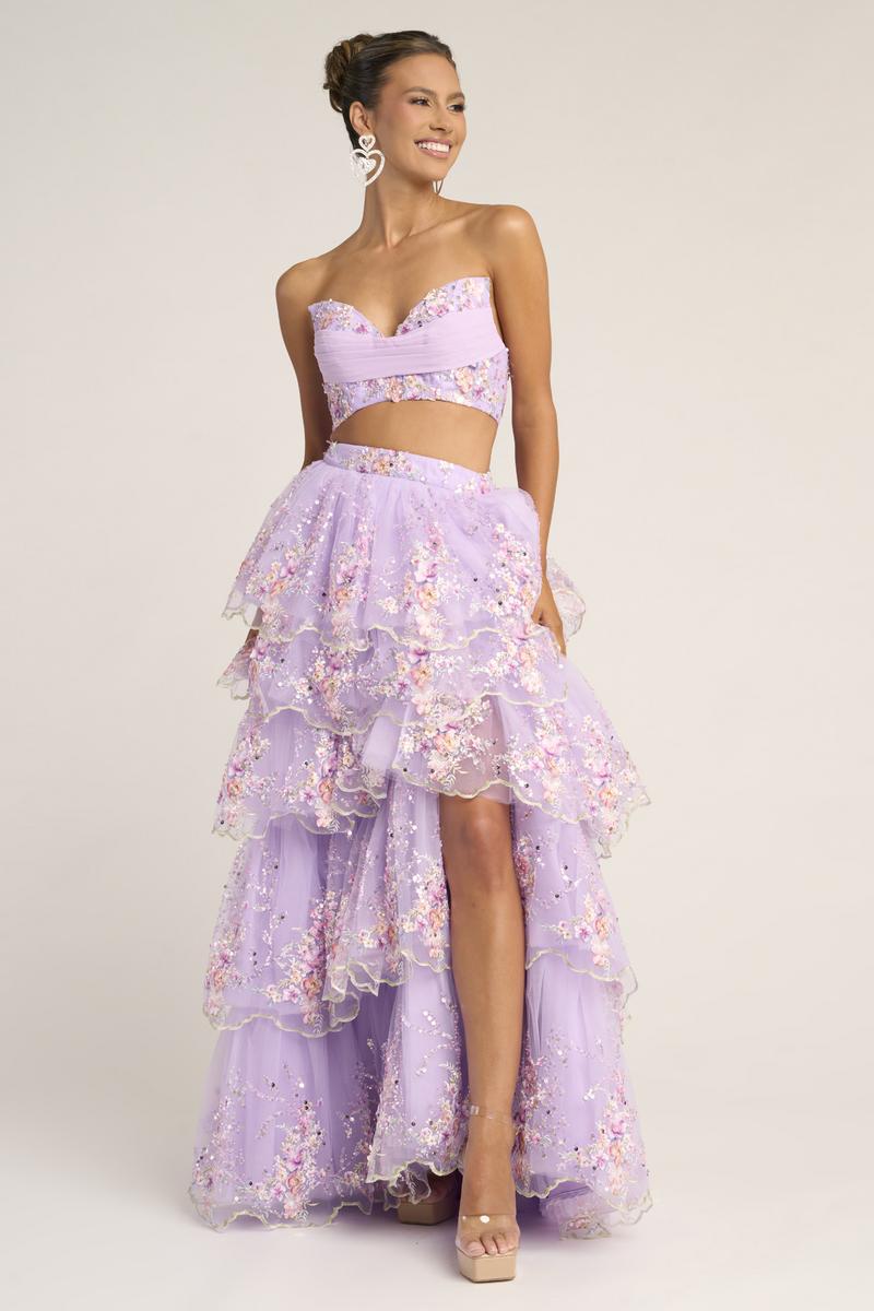 Portia & Scarlett Two Piece Ruffle Skirt Prom Gown PS26272