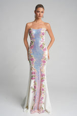 Portia and Scarlett Floral Sequin Prom Dress PS26286