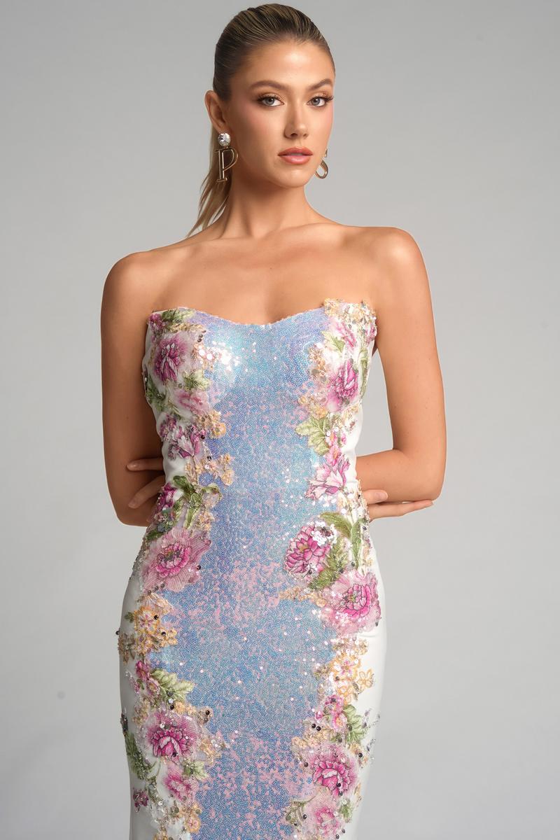 Portia and Scarlett Floral Sequin Prom Dress PS26286