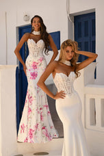 Portia and Scarlett Lace Corset Prom Dress with Choker PS26086