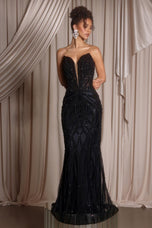 Portia and Scarlett Plunging Beaded Prom Dress PS26401C