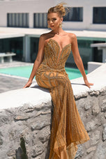 Portia and Scarlett Plunging Beaded Prom Dress PS26401C