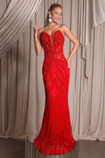 Portia and Scarlett Plunging Beaded Prom Dress PS26401C